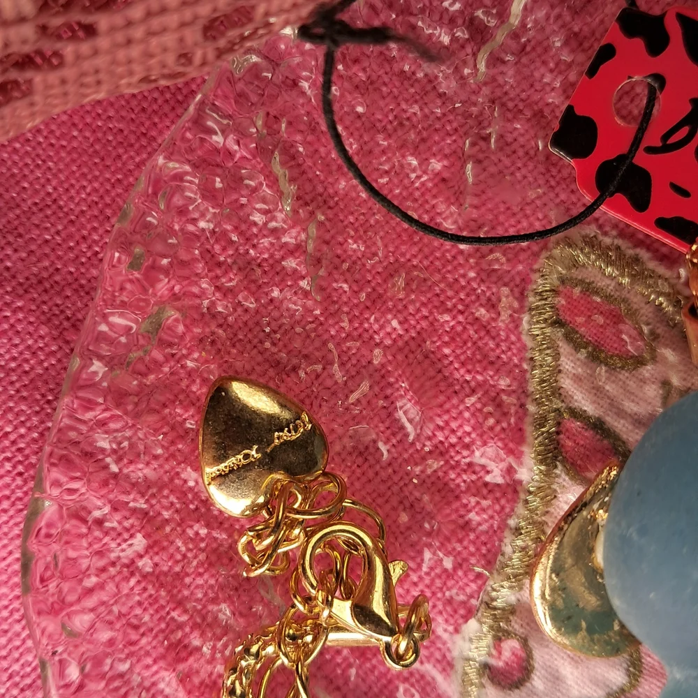 Betsey Johnson Blue Elephant & Pearl Necklace - NWT - Picture 7 of 8